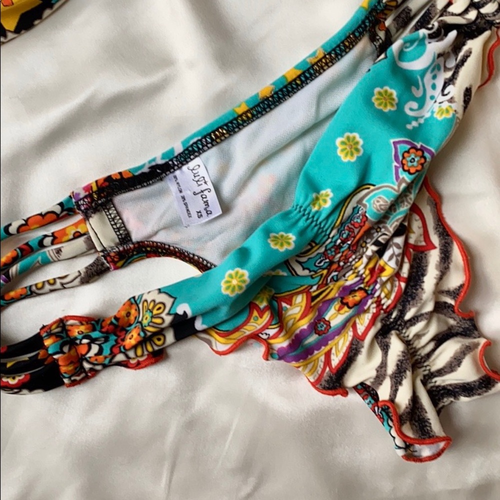 Luli Fama multi color bikini set size small - Picture 5 of 6
